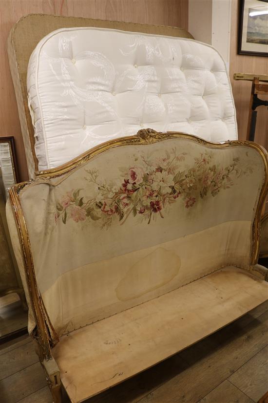 An antique French Corbeille Bed, W.160cm (a.f.)